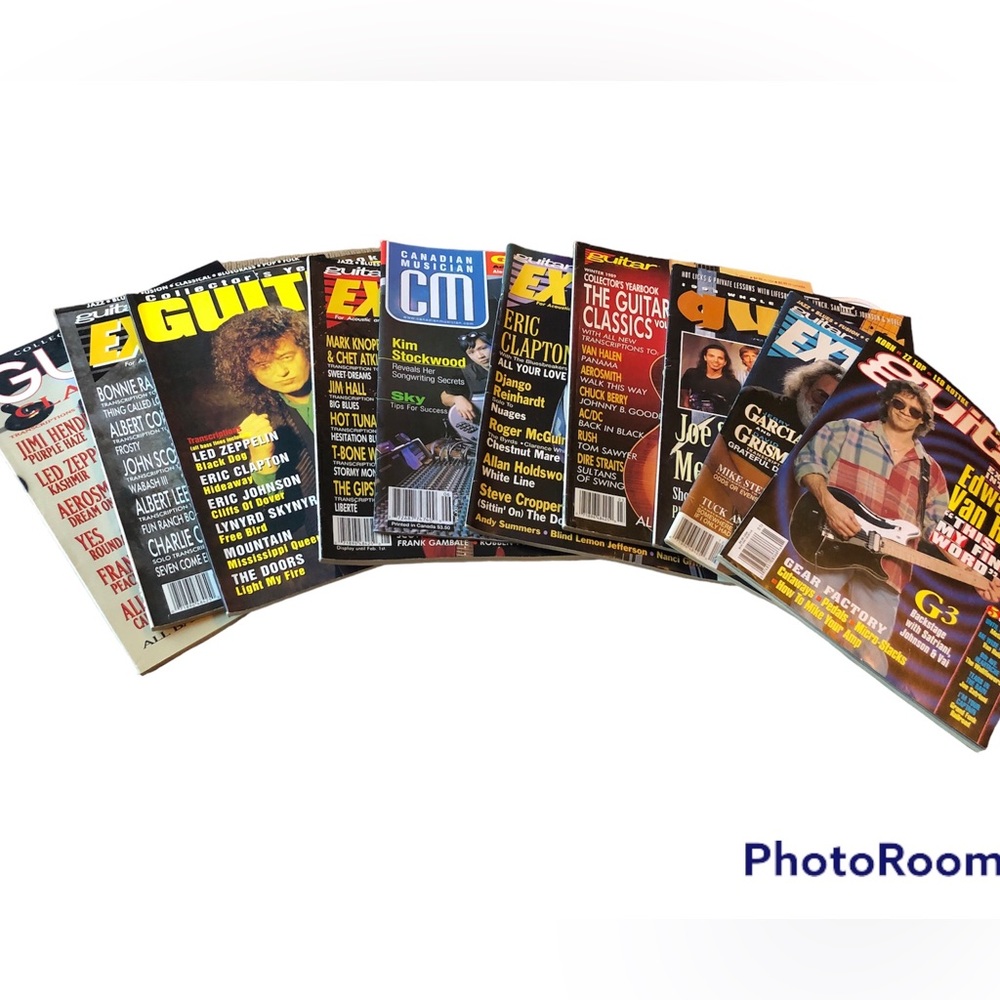 Vintage 80/90ies Guitar Magazines Eddie VanHalen, Jerry Garcia, Ac/dc, rush +